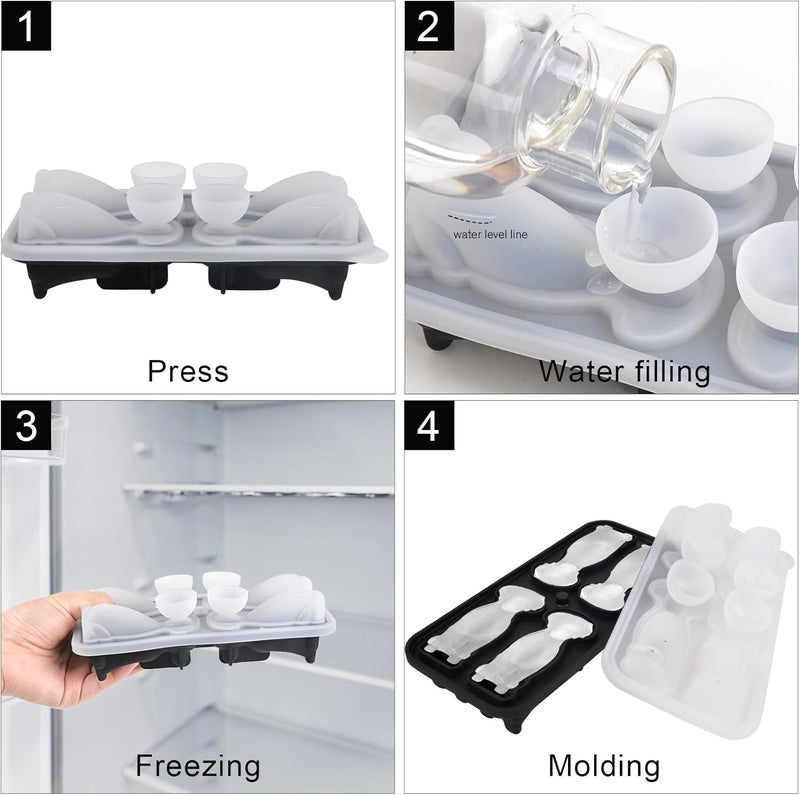 Nerien Dog Ice Cube Tray Mold - 3D Labrador Shape Ice Cube Trays, Cute Ice Cube Molds for Whiskey Bourbon, 4-Hole Large Fun Shapes Ice Cube Trays, Funny Dog Gifts for Dog Lovers Women Men - Image 4